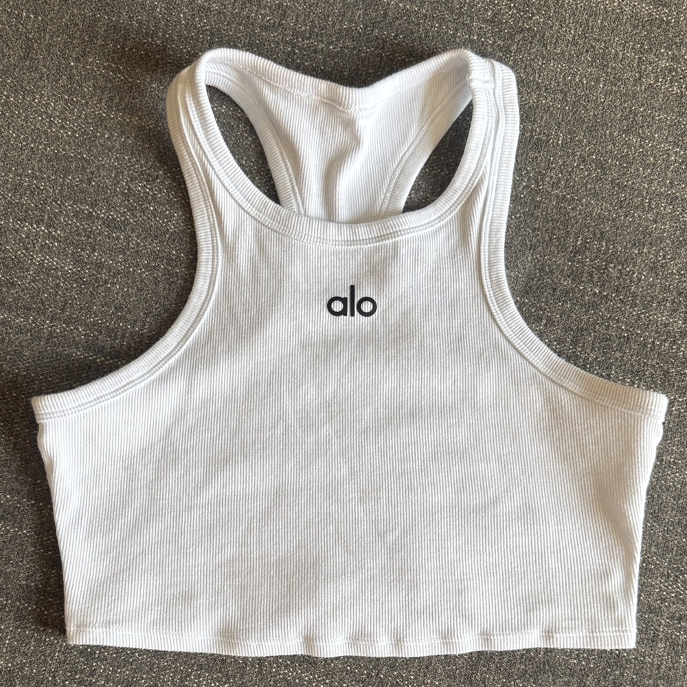 ALO Yoga White Racerback Tank